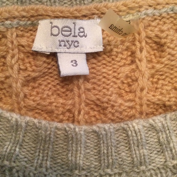 Bela NYC Cable Knit Pullover Wool/ Cashmere Blend Sweater Size 3 - Picture 5 of 9